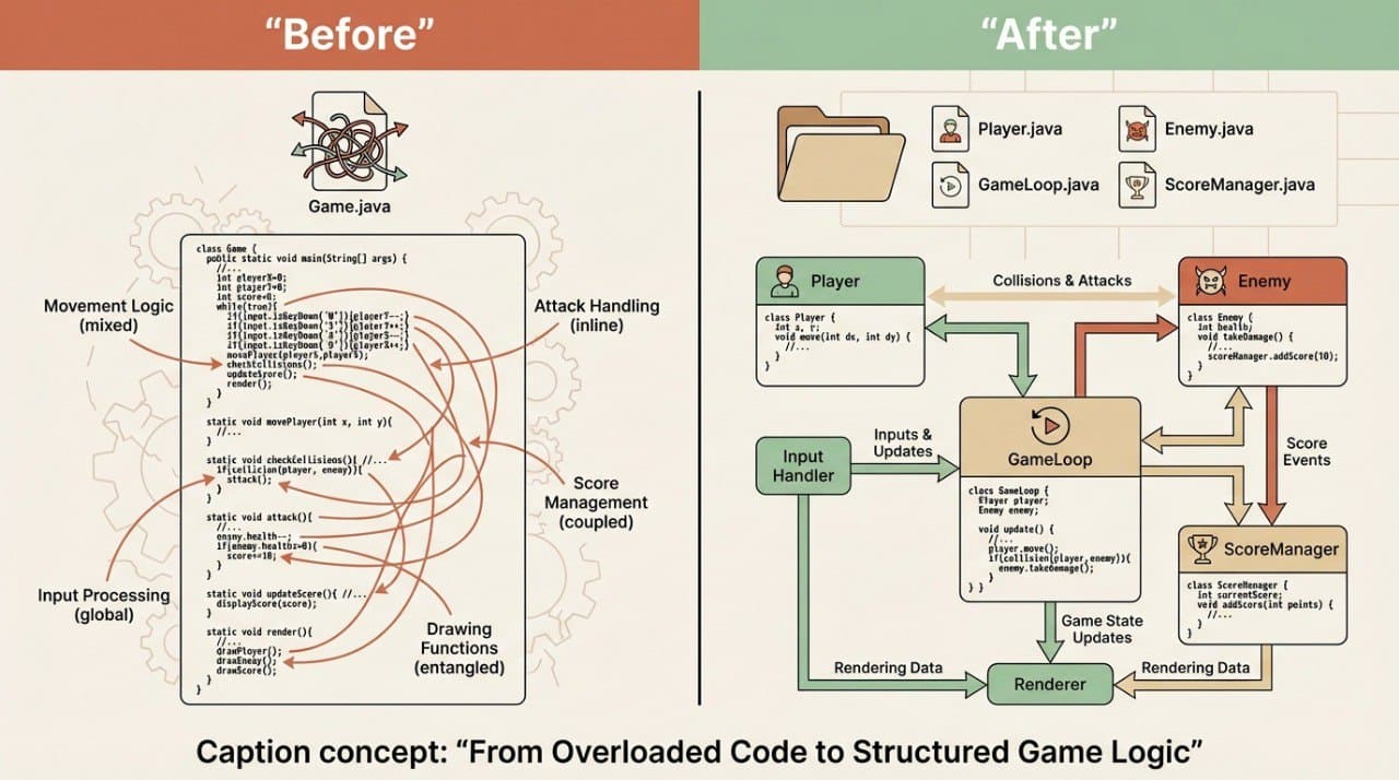 Before/After diagram about 'Axis Framework' course