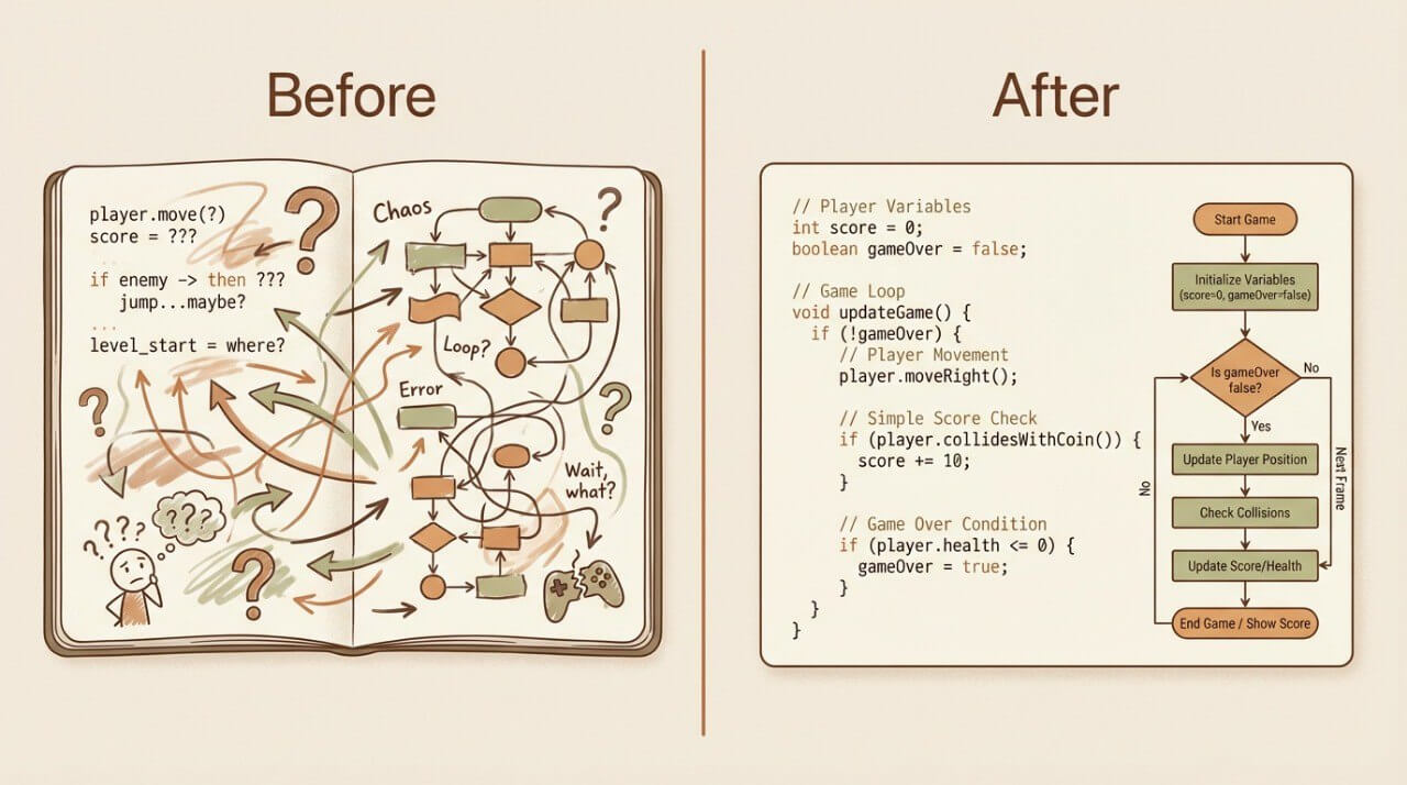 Before/After diagram about 'Free Course' course